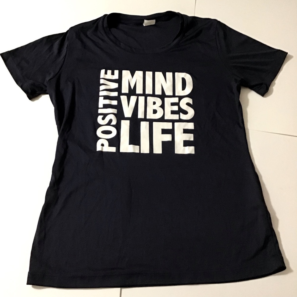 Her Tribe Athletics Sport-Tek T Shirt Womens S Blue White Tee Positive Workout